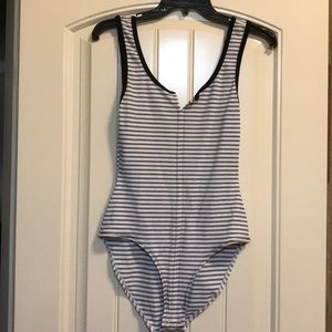 Striped body suit